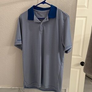 Bonobos Navy and White Striped Polo Shirt
